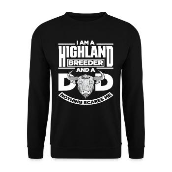 Ich Bin Highland Züchter Und Papa - Unisex Pullover - Schwarz - Vorne - Alina (178cm) & Michal (187cm)