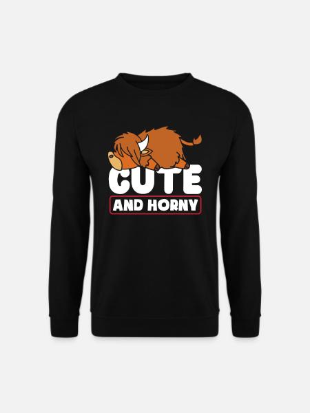 Niedliches Hochlandrind Lustig - Unisex Pullover - Schwarz