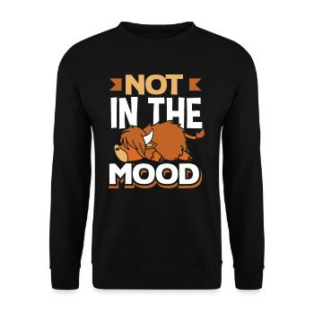 Highland Kuh Nicht In Der Stimmung - Unisex Pullover - Schwarz - Vorne - Alina (178cm) & Michal (187cm)