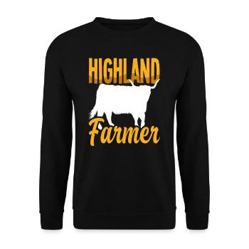 Highland Farmer Schottische Hochlandkuh - Unisex Pullover - Schwarz - Vorne - Alina (178cm) & Michal (187cm)