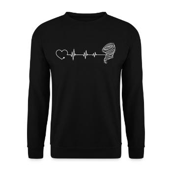 Storm Chaser Heartbeat Tornado Lovers - Unisex Sweatshirt - black - Front - Alina (178cm) & Michal (187cm)