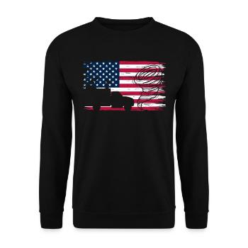 Storm Chaser United States Flag Tornado - Unisex Sweatshirt - black - Front - Alina (178cm) & Michal (187cm)