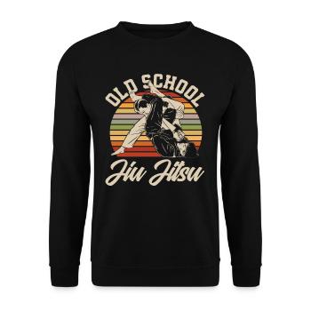 Style rétro Jiu Jitsu à l’ancienne - Sweat-shirt Unisexe - noir - Devant - Alina (178cm) & Michal (187cm)