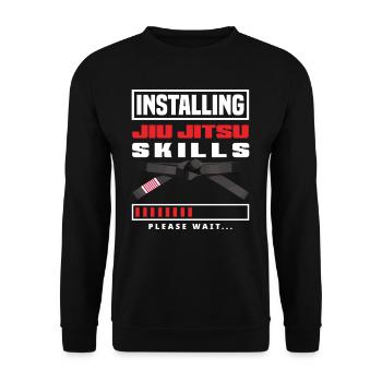 Installation des compétences de Jiu Jitsu Veuillez patienter - Sweat-shirt Unisexe - noir - Devant - Alina (178cm) & Michal (187cm)