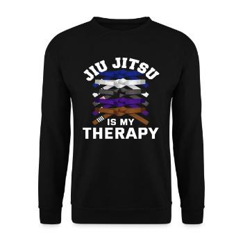 Jiu Jitsu Is My Therapy - Unisex Sweatshirt - black - Front - Alina (178cm) & Michal (187cm)