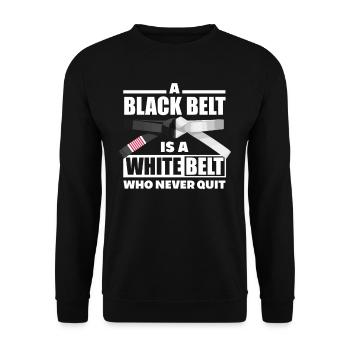 A black belt is a white belt of the - Unisex Sweatshirt - black - Front - Alina (178cm) & Michal (187cm)