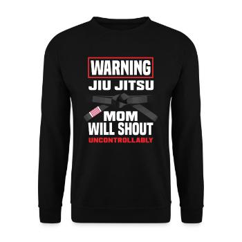 Warning Jiu Jitsu Mom Gets Uncontrolled - Unisex Sweatshirt - black - Front - Alina (178cm) & Michal (187cm)