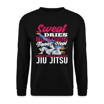 La sueur sèche les tissus sanguins, les os guérissent le Jiu Jitsu - Sweat-shirt Unisexe - noir - Devant - Alina (178cm) & Michal (187cm)
