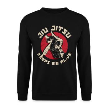 Jiu Jitsu Keeps Me Alive Martial Arts - Unisex Sweatshirt - black - Front - Alina (178cm) & Michal (187cm)
