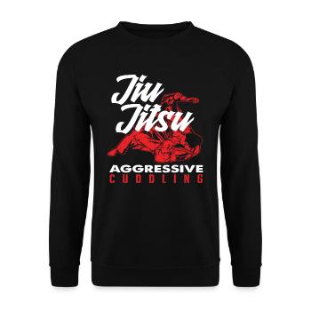 Jiu Jitsu Aggressive Cuddling - Unisex Sweatshirt - black - Front - Alina (178cm) & Michal (187cm)