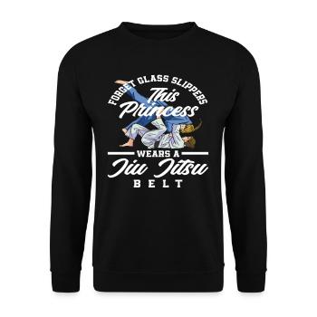 This Princess Wears A Jiu Jitsu Belt - Unisex Sweatshirt - black - Front - Alina (178cm) & Michal (187cm)