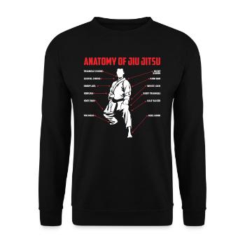 Anatomy of Jiu Jitsu Techniques - Unisex Sweatshirt - black - Front - Alina (178cm) & Michal (187cm)