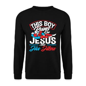 Ce garçon vit pour Jésus et le Jiu Jitsu - Sweat-shirt Unisexe - noir - Devant - Alina (178cm) & Michal (187cm)