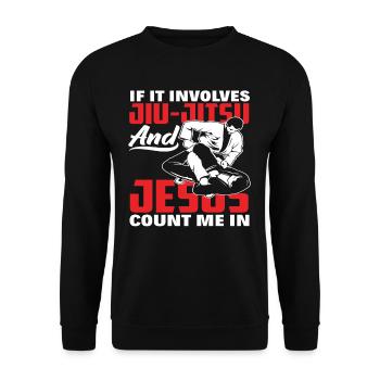 Quand il s'agit de Jiu-Jitsu et de Jésus, je suis là - Sweat-shirt Unisexe - noir - Devant - Alina (178cm) & Michal (187cm)