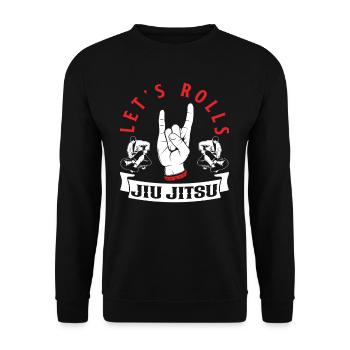 Let's Rolls Jiu Jitsu Passion - Unisex Sweatshirt - black - Front - Alina (178cm) & Michal (187cm)