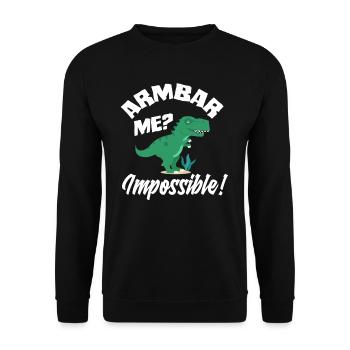 Armbar Me Impossible Dinosaur BJJ Fun - Unisex Sweatshirt - black - Front - Alina (178cm) & Michal (187cm)