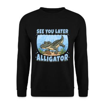 See You Later Alligator - Unisex Sweatshirt - black - Front - Alina (178cm) & Michal (187cm)