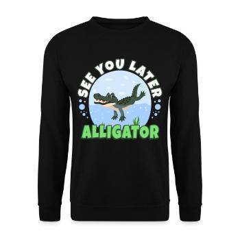 See You Later Alligator - Unisex Sweatshirt - black - Front - Alina (178cm) & Michal (187cm)