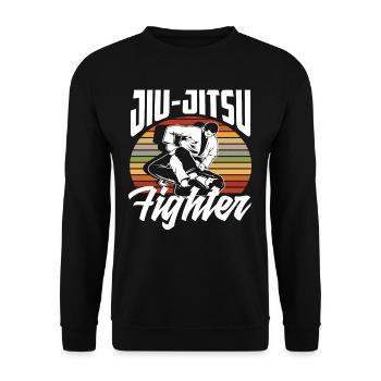Jiu-Jitsu Fighter Vintage Style - Unisex Sweatshirt - black - Front - Alina (178cm) & Michal (187cm)