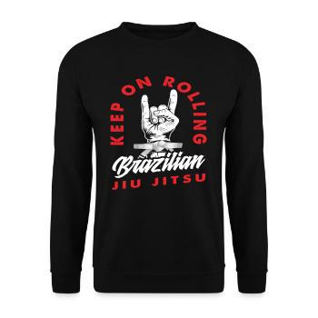 Keep On Rolling Brazilian Jiu Jitsu - Unisex Sweatshirt - black - Front - Alina (178cm) & Michal (187cm)
