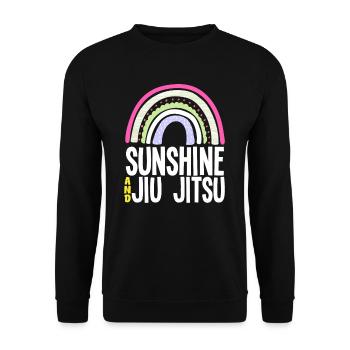 Sunshine And Jiu Jitsu Rainbow - Unisex Sweatshirt - black - Front - Alina (178cm) & Michal (187cm)