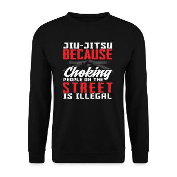 Jiu-jitsu parce que s’étouffer dans la rue est illégal - Sweat-shirt Unisexe - noir - Devant - Alina (178cm) & Michal (187cm)