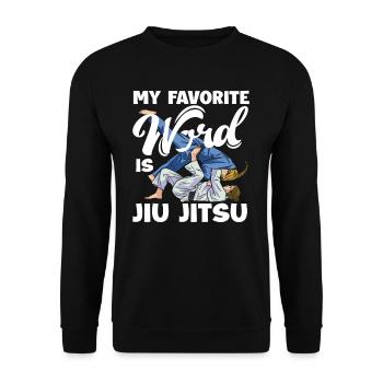 Mot préféré : Jiu Jitsu Arts Martiaux Passion - Sweat-shirt Unisexe - noir - Devant - Alina (178cm) & Michal (187cm)