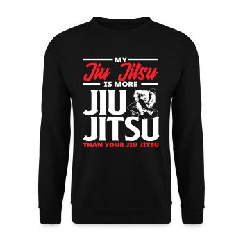 My Jiu Jitsu is more Jiu Jitsu than your Jiu - Unisex Sweatshirt - black - Front - Alina (178cm) & Michal (187cm)