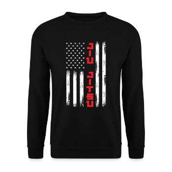 Jiu Jitsu American Flag - Unisex Sweatshirt - black - Front - Alina (178cm) & Michal (187cm)