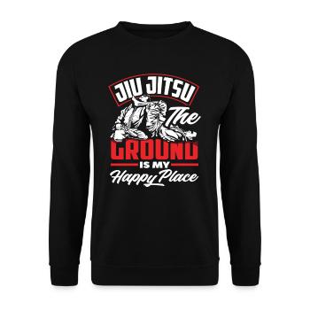 Jiu Jitsu The Ground Is My Happy Place - Unisex Sweatshirt - black - Front - Alina (178cm) & Michal (187cm)