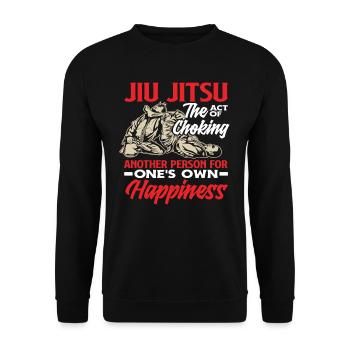Jiu Jitsu The Act Of Choking Happiness - Unisex Sweatshirt - black - Front - Alina (178cm) & Michal (187cm)