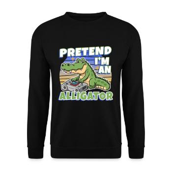 Pretend I'm An Alligator - Unisex Sweatshirt - black - Front - Alina (178cm) & Michal (187cm)