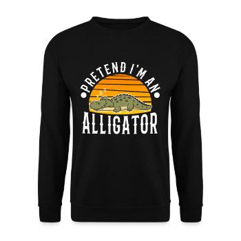 Pretend I'm An Alligator - Unisex Sweatshirt - black - Front - Alina (178cm) & Michal (187cm)