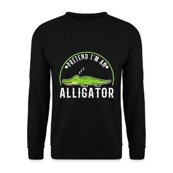 Pretend I'm An Alligator - Unisex Sweatshirt - black - Front - Alina (178cm) & Michal (187cm)