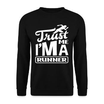 Trust me, I'm a runner - Unisex Sweatshirt - black - Front - Alina (178cm) & Michal (187cm)
