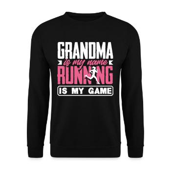 Grandma Is My Name Run My Game - Unisex Sweatshirt - black - Front - Alina (178cm) & Michal (187cm)