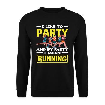 I Celebrate Running - Running Party Fun - Unisex Sweatshirt - black - Front - Alina (178cm) & Michal (187cm)