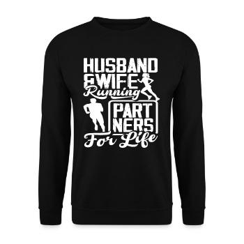 Gute Dinge Kommen Zu Denen Die Laufen - Unisex Pullover - Schwarz - Vorne - Alina (178cm) & Michal (187cm)