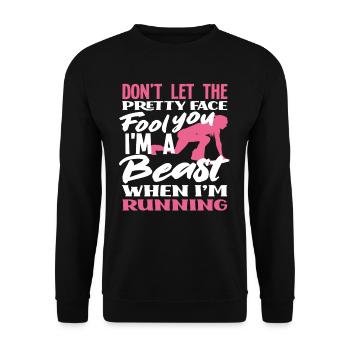 Ne te laisse pas tromper par son joli visage I - Sweat-shirt Unisexe - noir - Devant - Alina (178cm) & Michal (187cm)