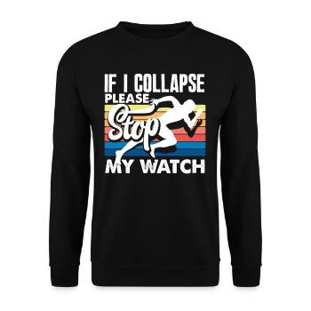 Si je tombe en panne, arrêtez ma montre - Sweat-shirt Unisexe - noir - Devant - Alina (178cm) & Michal (187cm)