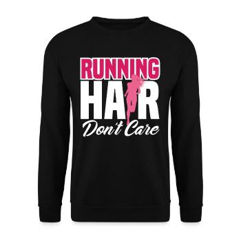 Running Hair Doesn't Matter - Unisex Sweatshirt - black - Front - Alina (178cm) & Michal (187cm)
