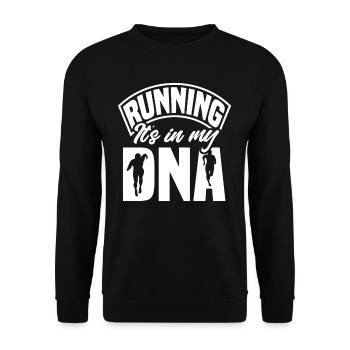 Running It's in my genes - Unisex Sweatshirt - black - Front - Alina (178cm) & Michal (187cm)