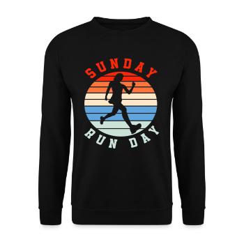 Sunday Run Day Runner Silhouette Vintage - Unisex Sweatshirt - black - Front - Alina (178cm) & Michal (187cm)