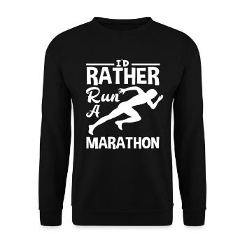 Je préfère courir un marathon - Sweat-shirt Unisexe - noir - Devant - Alina (178cm) & Michal (187cm)