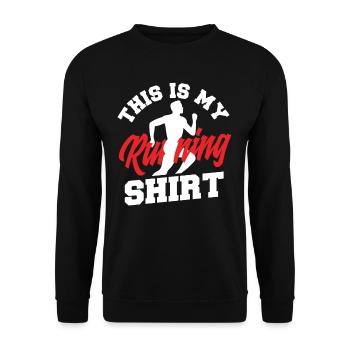 Dies Ist Mein Laufshirt Motiv Für Läufer - Unisex Pullover - Schwarz - Vorne - Alina (178cm) & Michal (187cm)