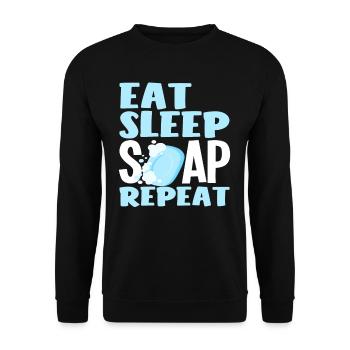 Manger du savon Sleep Répéter la fabrication de savon - Sweat-shirt Unisexe - noir - Devant - Alina (178cm) & Michal (187cm)