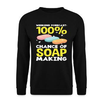 Weekend Prediction: 100% chance of - Unisex Sweatshirt - black - Front - Alina (178cm) & Michal (187cm)