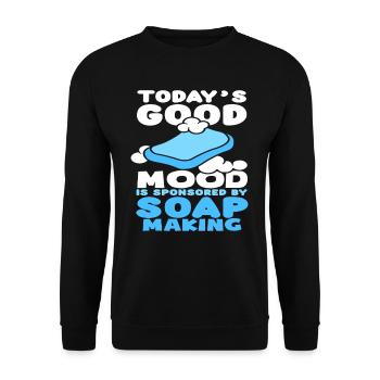 Today good mood through soap production - Unisex Sweatshirt - black - Front - Alina (178cm) & Michal (187cm)