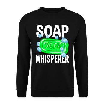 Soap Flüsterer Seifenherstellung - Unisex Pullover - Schwarz - Vorne - Alina (178cm) & Michal (187cm)