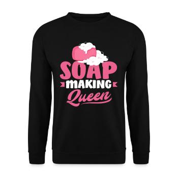 Soap Making Queen Soap Making - Unisex Sweatshirt - black - Front - Alina (178cm) & Michal (187cm)